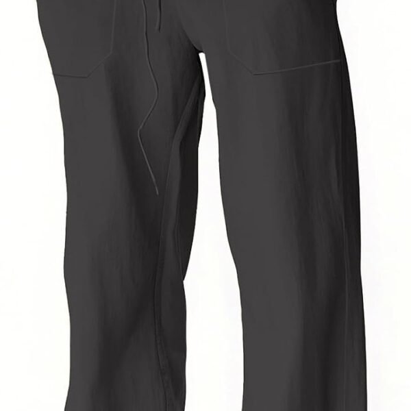 Men's Casual Cotton Linen Pants Elastic Waist Drawstring Summer Beach Lightweight Loose Yoga Linen Trousers Pockets