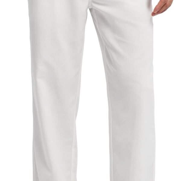 Men's Linen Pants Casual Beach Summer Pants Drawstring Lightweight Yoga Linen Trousers 28" 30"