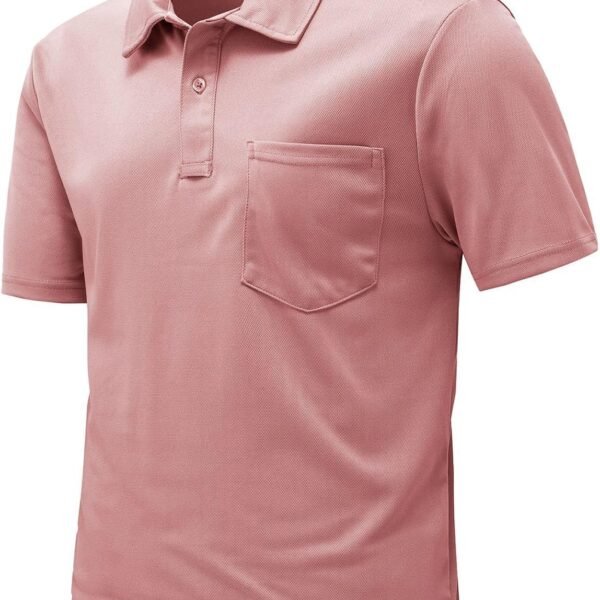 Men's Polo Shirts Short Sleeve Quick Dry Outdoor Golf Sports Shirts with Pocket