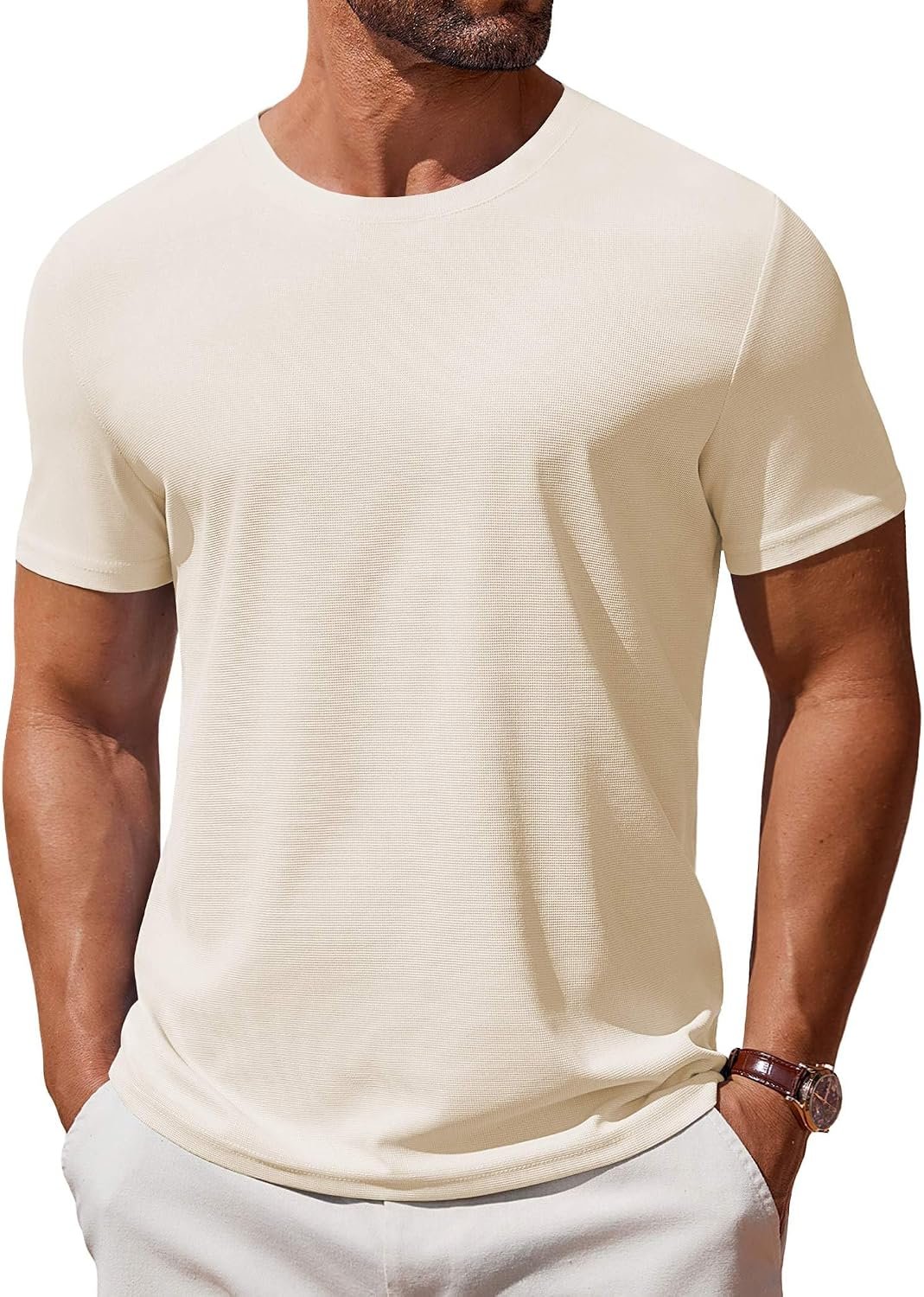Men's T-Shirt – Short-Sleeve Crew Neck Casual Summer Classic Basic Tee