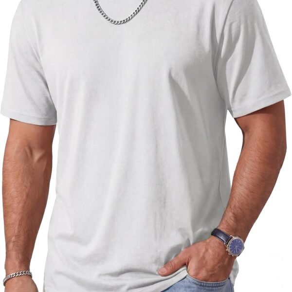 Men's Summer Cooling Crew-Neck T-Shirt (UPF 50+ Sun Protection, Lightweight, Moisture-Wicking)