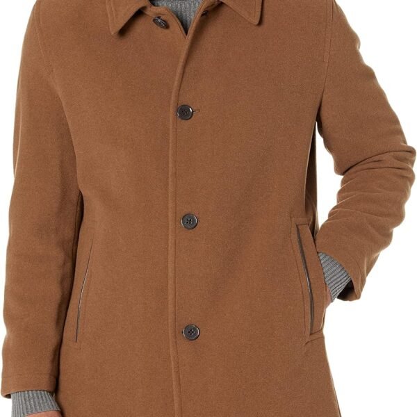 Men's Button Up Wool Plush Car Coat